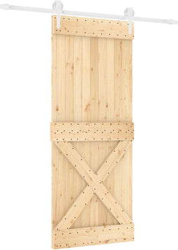 vidaXL - Schuifdeur - met - beslag - 90x210 - cm - massief - grenenhout