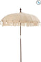 J-Line parasol Kwastjes/Schelpen - hout - beige/donkerbruin - large