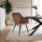 tectake® Eetkamerstoel Marilyn - Gestoffeerd - Fluweellook - Bruin/Zwart