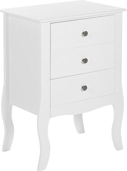 LANE - Nachtkastje 3 lades - Wit - MDF
