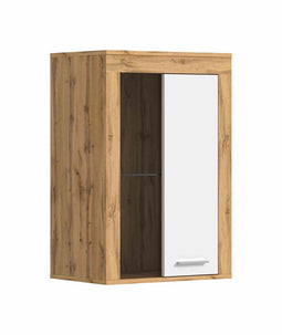 Furnilux Jam - Vitrinekast - Tijdloos ontwerp - Wit eiken - 35x60x86cm