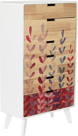 Ladenkast DKD Home Decor Scandi Natuurlijk Rubberwood Wit Kastanjebruin Hout MDF 60 x 30 x 108 cm