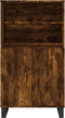 vidaXL - Hoge - kast - 60x36x110 - cm - bewerkt - hout - gerookt - eikenkleurig