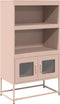 vidaXL - Hoge - kast - 68x39x123 - cm - staal - roze