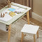 SoBuy KMB92-GR Kinderbureauset - Tafel met 2 Krukjes - Opbergruimte - Wit