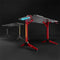 NanoRS - Gaming bureau 100kg max | 750mm hoog | RGB LED achtergrondverlichting - Zwart en rood