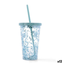 Quid Quidate - Beker met Rietje - BPA-vrij - Blauw (12 stuks)