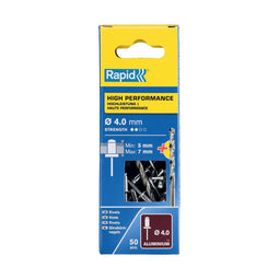 Klinknagels Rapid 5001459 Boor Ø 4 x 10 mm Aluminium (50 Stuks)