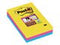 Post-it® Super Sticky Notes, Kleurenset Rio, Canary Yellow™, Mediterraan blauw, Fuchsia, Gelijnd , 101mm x 152mm, 90 blaadjes, 3 blokken