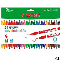 Alpino - Set Viltstiften Double Multicolour - Wasbaar - 20 Onderdelen (12 stuks)