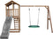 AXI Beach Tower Speeltoestel in Bruin - Speeltoren met Summer Nestschommel, Grijze Glijbaan en Zandbak - FSC hout - Speelhuis op palen voor de tuin