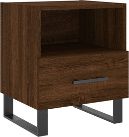 vidaXL - Nachtkastje - 40x35x47,5 - cm - bewerkt - hout - bruin - eikenkleur