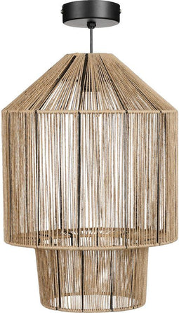 Mica Decorations Elsa Hanglamp - H49 x Ø35 cm - Jute - Lichtbruin