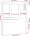 vidaXL - Hoofdbord - 105,5x4x100 - cm - massief - grenenhout - grijs