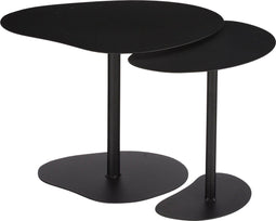 Mica Decorations Bijzettafel - Set van 2 - L55 x B41 x H40 cm - Metaal - Zwart (2 stuks)
