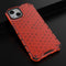 Lunso - Honinggraat Armor Backcover hoes - Geschikt voor iPhone 13 - Rood