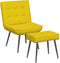 vidaXL - Relaxstoel - met - voetenbank - fluweel - geel