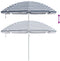 vidaXL - Strandparasol - met - Aluminium - Paal - Blauw - & - Wit - 300 - cm