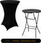 1x Zwarte Statafel + Zwarte Statafelrok x 1 – ø80 cm x 110 cm hoog – Cocktailtafel – Hoge staan tafel – Breed Blad – Inclusief zwarte Statafelhoes – Staantafelrok Stretch R