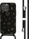 iMoshion Hoesje Geschikt voor iPhone 14 Pro Max Hoesje Met Koord - iMoshion Siliconen design hoesje met koord - Zwart / Sky Black