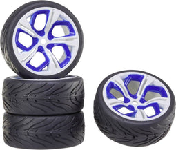 Reely 1:10 Straatmodel Complete wielen On-Road 5-spaaks Wit-blauw 1 stuk(s)