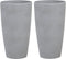 ABDERA - Bloempot set van 2 - Lichtgrijs - Groot - Stenenmix