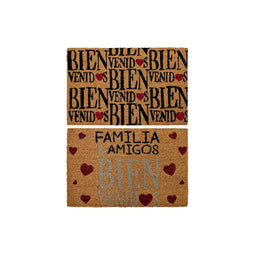 Deurmat DKD Home Decor Rood Zwart Bruin Rubber 2 Stuks Stads Kokosvezel (60 x 40 x 1,5 cm)