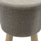 SVJ Kruk Rond - 35 x 35 x 45 cm - Teakhout - Lichtgrijs