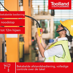 Toolland Toolland - afstandsbediening voor elektrische takel - geel - kunststof