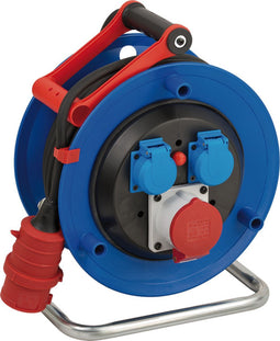 Brennenstuhl Garant CEE 1 IP44 Kabelhaspel voor commerciële en bouwplaatsen (30 m kabel, speciaal kunststof, voor gebruik op bouwplaatsen en continu gebruik buitenshuis, Made in Germany) zwart