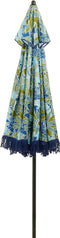 Mica Decorations Bloem Parasol - Stokparasol - H238 x Ø220 cm - Blauw