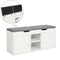 SoBuy FSR96-W - Schoenenbank - Gewatteerd kussen 2 planken 2 deuren - Wit