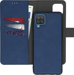 iMoshion Hoesje Geschikt voor Samsung Galaxy A12 Hoesje Met Pasjeshouder - iMoshion Uitneembare 2-in-1 Luxe Bookcase - Donkerblauw