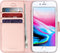 Accezz Hoesje Geschikt voor iPhone 6 / 6s / 7 / 8 / SE (2020) / SE (2022) Hoesje Met Pasjeshouder - Accezz Wallet Softcase Bookcase - Roze