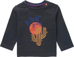 Noppies Longsleeve Torino - Jongens T-shirt met drukknoop - Ebony