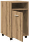 vidaXL - Kast - met - wielen - 33x38x60 - cm - bewerkt - hout - artisanaal - eikenkleur