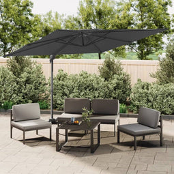 vidaXL - Zweefparasol - met - dubbel - dak - 300x300 - cm - antracietkleurig