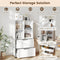 Coast Boekenkast - 4 Open Vakken 2 Lades - Wit - 70 x 33,5 x 130 cm