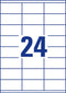 Avery Zweckform - Witte etiketten - 70 x 35 mm (LxB) - 2400 stuks (100 vellen)