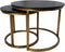 HSM Collection Ronde salontafel Finnley - ø60 cm - black wash/antique gold - s/2