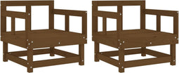 vidaXL - Tuinstoelen - 2 - st - massief - grenenhout - honingbruin