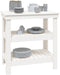 vidaXL - Werkbank - 78,5x50x80 - cm - massief - grenenhout - wit