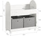 SoBuy Kinderkast - Kinderkast met 2 opbergdozen en boekenplank - 70 x 40 x 77,5 cm - Grijs / Wit