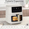 Berlinger Haus Airfryer 8 Liter - Matte Crème - Digitaal Touchdisplay - 1650W - 33 x 36,5 x 36,5 cm