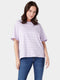 Wrangler Dames T-shirt - Oversized - Katoen - Gestreept Lavendel/Wit