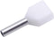 TRU COMPONENTS T1906C152 Dubbele adereindhulzen 0.50 mm² Deels geïsoleerd Wit 100 stuk(s)