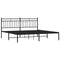 vidaXL - Bedframe - met - hoofdbord - metaal - zwart - 183x213 - cm