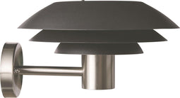 Dyberg Larsen DL31 - Wandlamp Outdoor - Aluminium 60W IP44 - Matzwart/Zilver