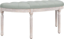 vidaXL - Bankje - 110,5x45x49 - cm - fluweel - lichtgrijs
