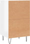 vidaXL - Dressoir - 40x35x70 - cm - bewerkt - hout - hoogglans - wit
